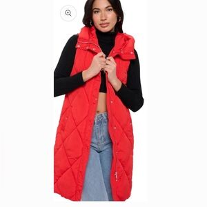 B. Coature Long Hodded Puffer Jacket / NWT / Long / Red / XS/ 19"-ptp/ $119